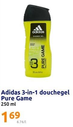 Promoties Adidas 3-in-1 douchegel pure game - Adidas - Geldig van 05/07/2023 tot 11/07/2023 bij Action