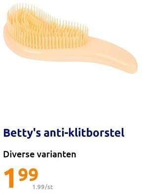 Promoties Betty`s anti-klitborstel - Betty's - Geldig van 05/07/2023 tot 11/07/2023 bij Action