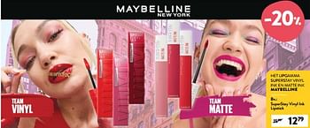 Promoties Superstay vinyl ink lipstick - Maybelline - Geldig van 05/07/2023 tot 18/07/2023 bij DI