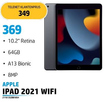 Promotions Apple ipad 2021 wifi - Apple - Valide de 04/07/2023 à 31/07/2023 chez Auva