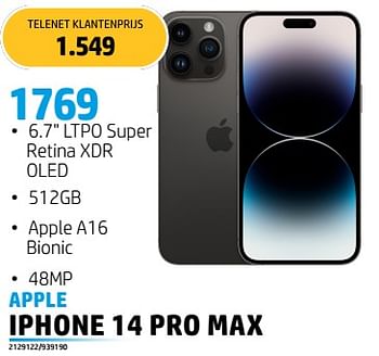 Promotions Apple iphone 14 pro max - Apple - Valide de 04/07/2023 à 31/07/2023 chez Auva