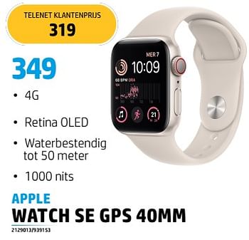 Promoties Apple watch se gps 40mm - Apple - Geldig van 04/07/2023 tot 31/07/2023 bij Auva