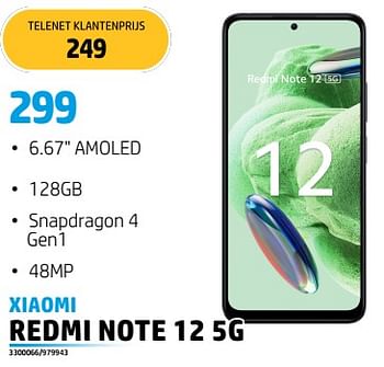 Promoties Xiaomi redmi note 12 5g - Xiaomi - Geldig van 04/07/2023 tot 31/07/2023 bij Auva