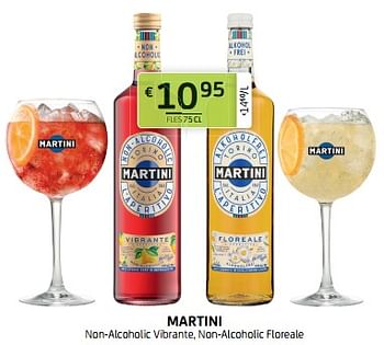 Promoties Martini non-alcoholic vibrante, non-alcoholic floreale - Martini - Geldig van 30/06/2023 tot 13/07/2023 bij BelBev