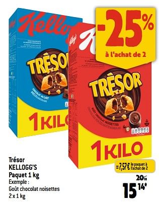 Promotions Trésor kellogg’s - Kellogg's - Valide de 05/07/2023 à 11/07/2023 chez Louis Delhaize