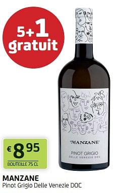 Promotions Manzane pinot grigio delle venezie doc - Vins blancs - Valide de 30/06/2023 à 13/07/2023 chez BelBev