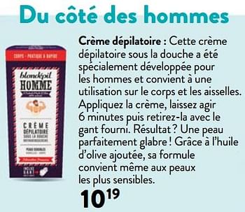 Promotions Crème dépilatoire - Blondepil - Valide de 05/07/2023 à 18/07/2023 chez DI