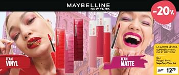 Promotions Rouge à lèvres superstay vinyl ink - Maybelline - Valide de 05/07/2023 à 18/07/2023 chez DI