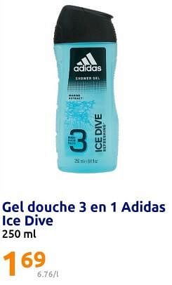 Promotions Gel douche 3 en 1 adidas ice dive - Adidas - Valide de 05/07/2023 à 11/07/2023 chez Action