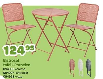 Promoties Bistroset tafel + 2 stoelen - Huismerk - Happyland - Geldig van 24/06/2023 tot 06/08/2023 bij Happyland