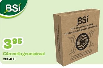 Promoties Citronella geurspiraal - BSI - Geldig van 24/06/2023 tot 06/08/2023 bij Happyland