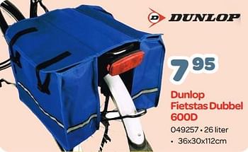 Promoties Dunlop fietstas dubbel 600d - Dunlop - Geldig van 24/06/2023 tot 06/08/2023 bij Happyland
