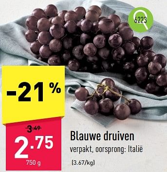 Promoties Blauwe druiven - Huismerk - Aldi - Geldig van 17/07/2023 tot 28/07/2023 bij Aldi