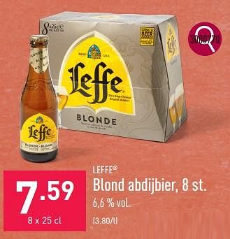 Promoties Blond abdijbier - Leffe - Geldig van 17/07/2023 tot 28/07/2023 bij Aldi