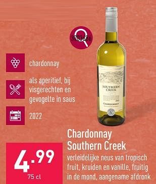 Promoties Chardonnay southern creek - Witte wijnen - Geldig van 17/07/2023 tot 28/07/2023 bij Aldi