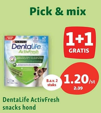 Promoties Dentalife activfresh snacks hond - Purina - Geldig van 24/07/2023 tot 29/07/2023 bij Maxi Zoo