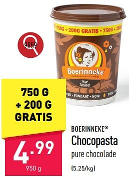 Promoties Chocopasta - 't Boerinneke - Geldig van 17/07/2023 tot 28/07/2023 bij Aldi