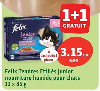 Promotions Felix tendres effilés junior nourriture humide pour chats - Purina - Valide de 24/07/2023 à 29/07/2023 chez Maxi Zoo