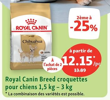 Promotions Royal canin breed croquettes pour chiens - Royal Canin - Valide de 17/07/2023 à 22/07/2023 chez Maxi Zoo