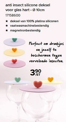 Promoties Anti insect silicone deksel voor glas hart - Dotz - Geldig van 08/07/2023 tot 31/08/2023 bij Euro Shop