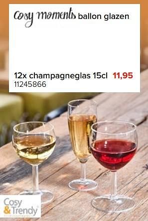 Promoties Cosy moments ballon champagneglas - Cosy & Trendy - Geldig van 08/07/2023 tot 31/08/2023 bij Euro Shop