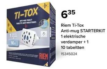 Promoties Riem ti-tox anti-mug starterkit elektrische verdamper + tabeltten - Riem - Geldig van 08/07/2023 tot 31/08/2023 bij Euro Shop