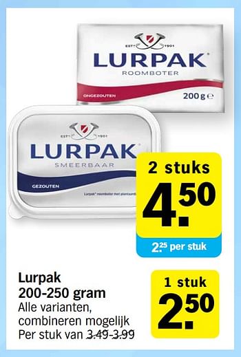 Promoties Lurpak - Lurpak - Geldig van 10/07/2023 tot 16/07/2023 bij Albert Heijn