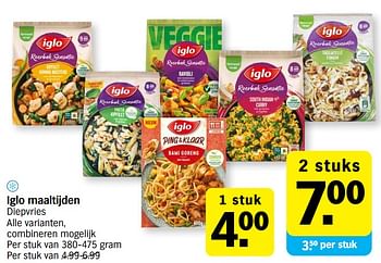 Promoties Iglo maaltijden - Iglo - Geldig van 10/07/2023 tot 16/07/2023 bij Albert Heijn