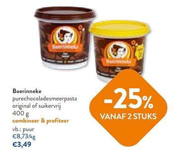 Promoties Boerinneke purechocoladesmeerpasta original - 't Boerinneke - Geldig van 12/07/2023 tot 25/07/2023 bij OKay