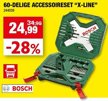 Promoties 60-delige accessoireset x-line - Bosch - Geldig van 12/07/2023 tot 23/07/2023 bij Hubo