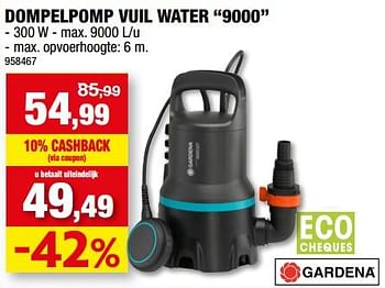 Promoties Gardena dompelpomp vuil water 9000 - Gardena - Geldig van 12/07/2023 tot 23/07/2023 bij Hubo