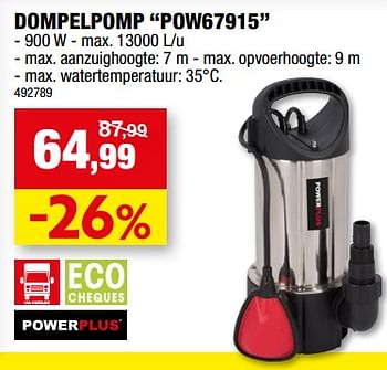 Promoties Powerplus dompelpomp pow67915 - Powerplus - Geldig van 12/07/2023 tot 23/07/2023 bij Hubo