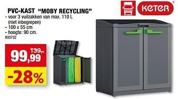 Promoties Pvc-kast moby recycling - Keter - Geldig van 12/07/2023 tot 23/07/2023 bij Hubo