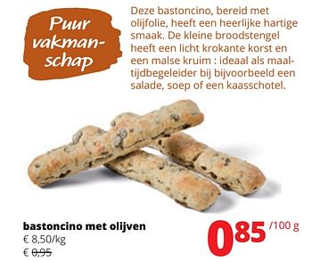 Promoties Bastoncino met olijven - Huismerk - Spar Retail - Geldig van 13/07/2023 tot 26/07/2023 bij Spar (Colruytgroup)