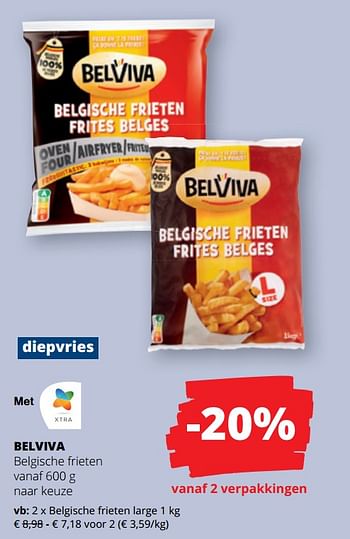 Promoties Belviva belgische frieten large - Belviva - Geldig van 13/07/2023 tot 26/07/2023 bij Spar (Colruytgroup)