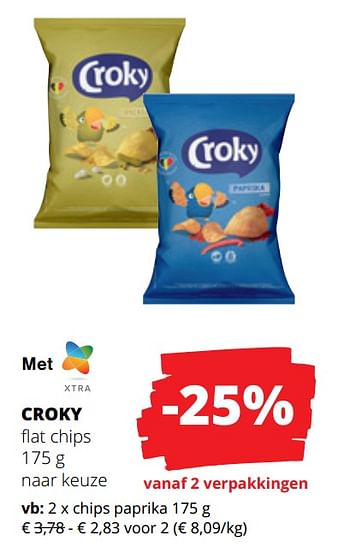 Promoties Chips paprika - Croky - Geldig van 13/07/2023 tot 26/07/2023 bij Spar (Colruytgroup)