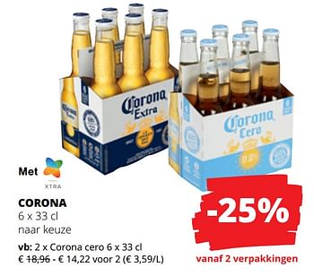 Promoties Corona cero - Corona - Geldig van 13/07/2023 tot 26/07/2023 bij Spar (Colruytgroup)