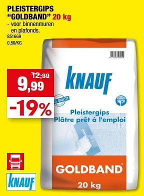 Promoties Pleistergips goldband - Knauf - Geldig van 12/07/2023 tot 23/07/2023 bij Hubo