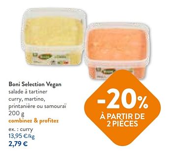 Promotions Boni selection vegan salade à tartiner curry - Boni - Valide de 12/07/2023 à 25/07/2023 chez OKay