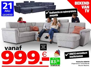 Promoties Hoeksalon benito - Huismerk - Seats and Sofas - Geldig van 17/07/2023 tot 31/07/2023 bij Seats and Sofas