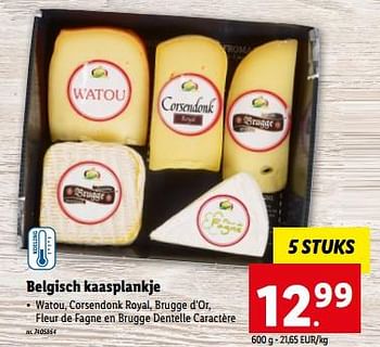 Promoties Belgisch kaasplankje - Huismerk - Lidl - Geldig van 19/07/2023 tot 25/07/2023 bij Lidl