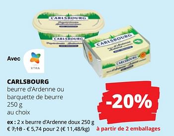 Promotions Beurre d’ardenne doux - Carlsbourg - Valide de 13/07/2023 à 26/07/2023 chez Spar (Colruytgroup)