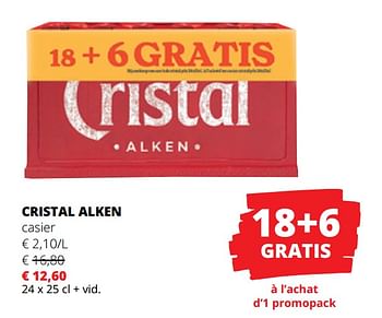 Promotions Cristal alken casier - Cristal - Valide de 13/07/2023 à 26/07/2023 chez Spar (Colruytgroup)