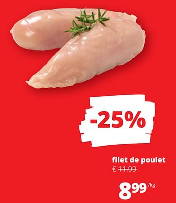 Promotions Filet de poulet - Produit Maison - Spar Retail - Valide de 13/07/2023 à 26/07/2023 chez Spar (Colruytgroup)