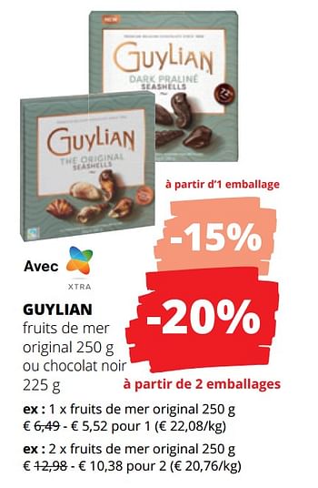 Promotions Fruits de mer original - Guylian - Valide de 13/07/2023 à 26/07/2023 chez Spar (Colruytgroup)