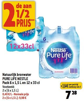 Promoties Natuurlijk bronwater pure life nestle - Nestlé - Geldig van 12/07/2023 tot 18/07/2023 bij Smatch