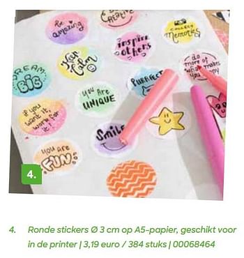 Promoties Ronde stickers op a5-papier - Huismerk - Ava - Geldig van 11/07/2023 tot 15/10/2023 bij Ava