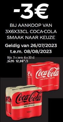 Promoties -3€ bij aankoop van coca-cola smaak naar keuze - Coca Cola - Geldig van 26/07/2023 tot 08/08/2023 bij Alvo