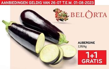 Promoties Aubergine 1+1 gratis - Huismerk - Alvo - Geldig van 26/07/2023 tot 01/08/2023 bij Alvo