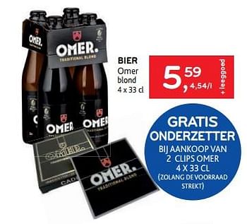 Promoties Bier omer gratis onderzetter bij aankoop van 2 clips omer - Omer - Geldig van 26/07/2023 tot 08/08/2023 bij Alvo